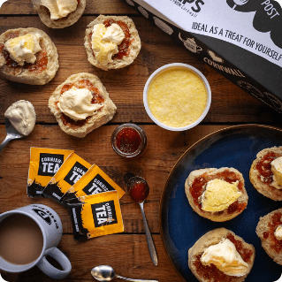 Cream tea for four with extra scones and a pot of clotted cream